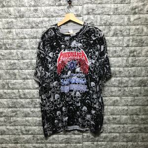 復刻 G RAGS 72 METALLICA カットソー 半袖カットソー メンズ トップス バンド 派手 プリントTシャツ XLサイズビッグT ロゴ ビッグロゴ