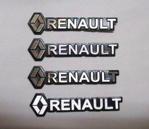 [ новый товар * быстрое решение ] Renault RENAULT чёрный × серебряный стикер 5.1cm пластик 4 шт 