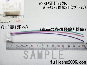 AVN-D10　AVN-P10 AVN-R10用　イクリプス12P車速/パーキング/リバース配線 (トヨタ5P,バック/フロントカメラ対応可：オプション)