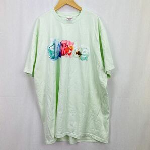 美品 SUPREME シュプリーム ウォーターカラー ロゴ Tシャツ 半袖 パールグリーン XLサイズ 正規品 c358の画像1