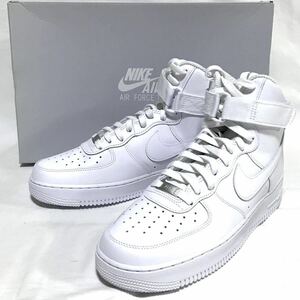 【新品】NIKE AIR FORCE 1 HIGH 07 ナイキ エア フォース 1 ハイカット メンズ スニーカー 28.5㎝ ホワイト 白 レザー 22年製 未使用 正規