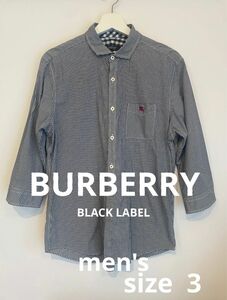 【美品】【特価】BURBERRY size 3 ねいび 7分袖シャツ チェック柄