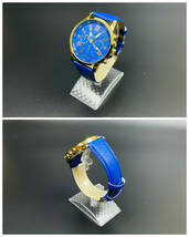 腕時計 ギリシャ文字 アナログ メンズ クォーツ 時計 高品質 レザー ベルト　革　ファッション時計 オシャレ ウォッチ 男女兼用　ブルー_画像4
