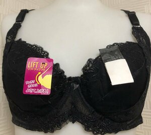 F80 ブラジャー 巨乳セクシー豪華レース　リフトアップブラ ワイヤー 新品 ブラック