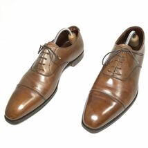 【クロケットジョーンズ】本物 CROCKETT&JONES 靴 26cm 茶 ストレートチップ ビジネスシューズ 内羽根式 HAREWOOD レザー 紳士 メンズ 8 E_画像1