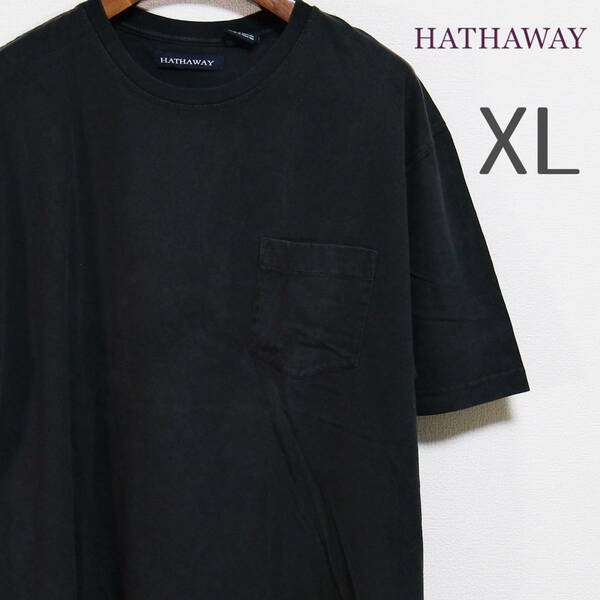 HATHAWAY ハサウェイ ビッグサイズ ポケットTシャツ XL ブラック ポケT