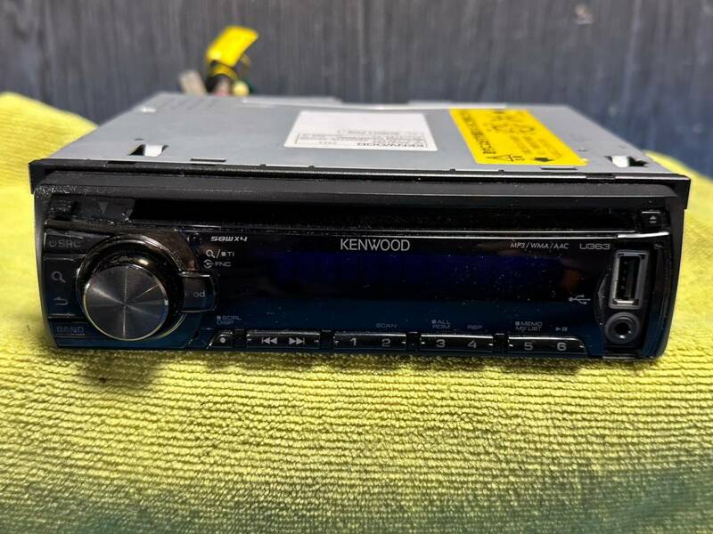 ☆KENWOOD ケンウッド CDデッキ U363 1DIN フロントUSB・AUX☆091115Q