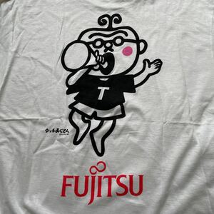 FUJITSU ノベルティTシャツ タッチおじさん Tシャツ 富士通 ノベルティーTシャツ 企業Tシャツ 90s シングル袖 fujitsu