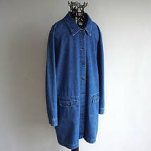 1990s〜 ヴィンテージ KATTLE CREEK ロングデニムシャツジャケット L〜XL位 インディゴブルー コート ワンピース USA アメリカ 海外 古着_画像2