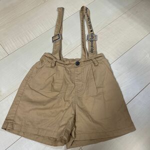 子供服　130 ショートパンツ　ハーフパンツ　綿100% 肩ベルト取り外し可能　美品