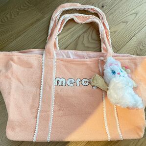 新品☆メルシー☆ぬいぐるみ付きトートバッグ☆オレンジ
