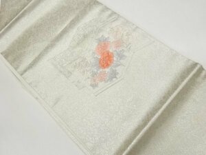 ys5823751; 屏風に花々模様刺繍名古屋帯【リサイクル】【着】