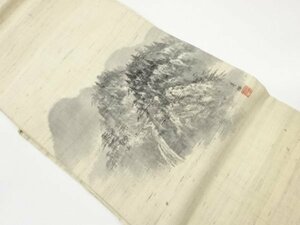 Art hand Auction ys5928438; पहाड़ों और पेड़ों के पैटर्न के साथ कलाकार के हाथ से चित्रित नागोया ओबी [पुनर्नवीनीकरण] [पहना], महिलाओं का किमोनो, किमोनो, त्सुमुगी, कपड़े, अन्य