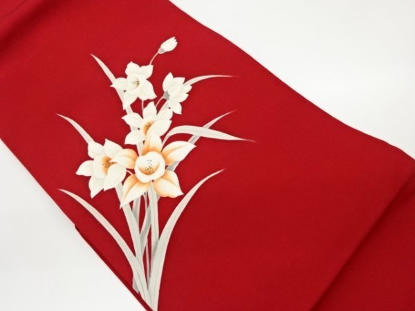 ys6098696; Shiose hand-painted daffodil pattern Nagoya obi [recycled] [wearable], band, Nagoya Obi, Ready-made