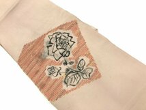 ys6394603; 手描き薔薇模様刺繍名古屋帯【アンティーク】【着】_画像2