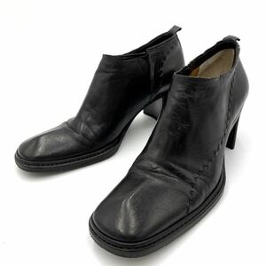 K ＊ 良品 '高級感溢れる' COSUTUME NATIONAL コスチュームナショナル 本革 ヒール ショートブーツ 革靴 ブーティー EU38 24cm シューズ