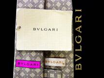 ♪*:.*:№Y7879【美品】【BVLGARI】ブルガリ【現行 総ロゴ】「最高級セッテピエゲ」 ネクタイ_画像3