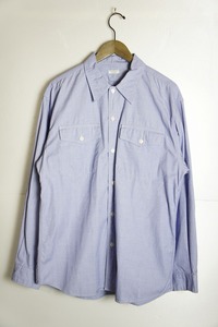 美品正規 23SS PHIGVELMAKERS Co. フィグベル UTILITY SHIRT ユーティリティ 長袖 シャツ PMAK‐LS03 青 サイズ3 本物 909N