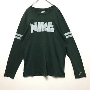 希少 1円スタート 90s 00s NIKE ナイキ tシャツ ロンt ゴツナイキ グリーン 深緑