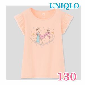 ★ UNIQLO ★ ユニクロ GIRLS ディズニー ヒロインズ ＆ ビューティフル トレジャー UT グラフィックTシャツ 半袖 / アナ雪 オレンジ 130