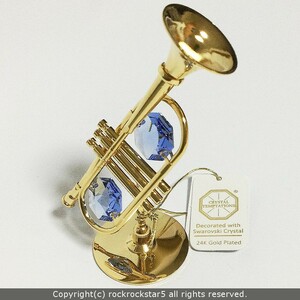  Royal Arden Swarovski crystal произведение искусства орнамент Gold труба музыкальные инструменты 01589 новый товар 