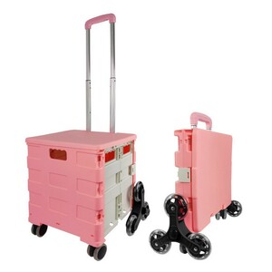 Корчка для покупок розовая корзина для корзины складной корзины для корзины с большим пучением шин 8-колесная лестница SL1091-PK