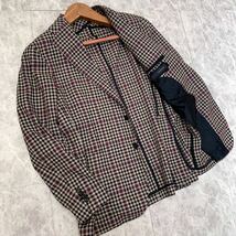 QQ ＊ 美品 イタリア製 国内正規品 '高級紳士服' TAGLIATORE トリアトーレ 高品質 WOOL & SILK混 チェック柄 テーラードジャケット 52 _画像1