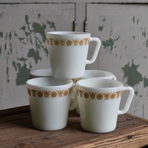 Vintage USA Pyrex Mug 'BUTTERFLY GOLD' パイレックス マグカップ ミルクガラス コップ アメリカ アンティーク ヴィンテージ Y-1734_画像2