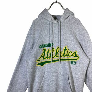 90s ビンテージ USA製 オークランド アスレチックス ATHLETICS MLB スウェットパーカー Mサイズ グレー