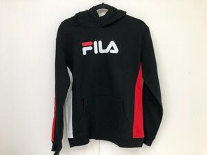 ⑬FILA フィラ キッズ フード付き パーカー Ｌ（160㎝） ブラック