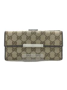 GUCCI◆長財布/キャンバス/BRW/総柄/レディース/112715 3661/角スレ