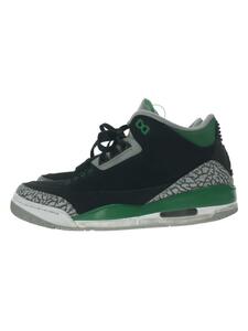 NIKE◆AIR JORDAN3 RETRO/ハイカットスニーカー_CT8532-030/26.5cm/GRN/レザー