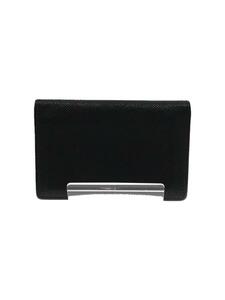 BVLGARI◆カードケース/名刺入れ/レザー/BLK/メンズ