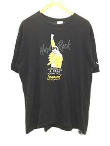 HARD ROCK◆Tシャツ/XL/コットン/BLK