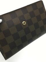 LOUIS VUITTON◆ポルト・トレゾールエテュイパピエ_ダミエ・エベヌ_BRW/PVC/BRW/レディース_画像7