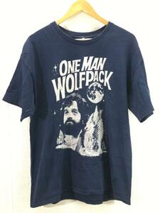 ONE MAN WOLF PACK/The Hangoveripple junction/Tシャツ/L/コットン/NVY