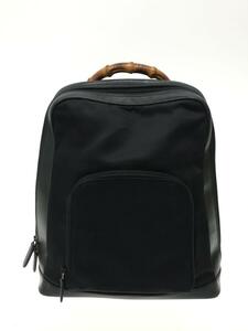 GUCCI* rucksack / nylon /BLK/ plain /003.2058.0059.5/ bamboo / bag pack / switch /rete