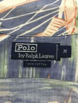 POLO RALPH LAUREN◆90s/オープンカラー半袖シャツ/アロハシャツ/M/コットン/BLU_画像3