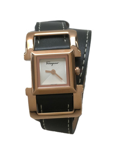 Salvatore Ferragamo* кварц наручные часы / аналог / кожа /WHT/KHK