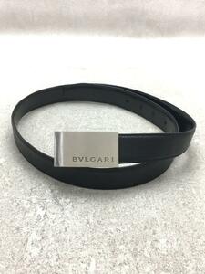 BVLGARI◆ベルト/レザー/BLK/無地/メンズ