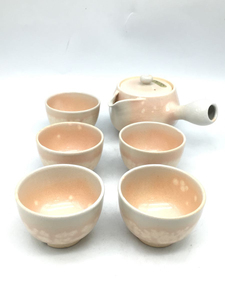 【未使用品】天鵬山椿窯/茶器セット/急須1/湯呑5客/6点セット/萩焼