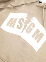 MSGM◆クラッシュロゴフーディパーカー/XSサイズ/コットン/ベージュ_画像4