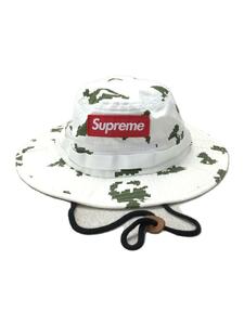 Supreme◆バケットハット/-/ナイロン/WHT/総柄/メンズ