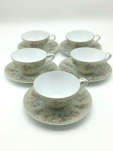 Noritake◆ノリタケ/カップ&ソーサー/古代オリエント戦士柄/5客セット/中古品難あり