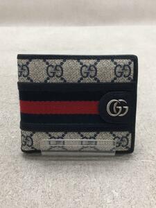 GUCCI◆コインウォレット_オフィディア_GGスプリーム_ウェブ/-/NVY/メンズ/ネイビー