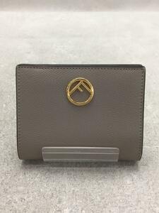 FENDI◆エフイズフェンディ/2つ折り財布/レザー/GRY/無地/8M0387/グレー