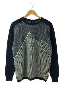 MONSIEUR LACENAIRE◆ROCKY MOUNTAIN SOFT WOOL/セーター(厚手)/M/ウール/NVY/総柄