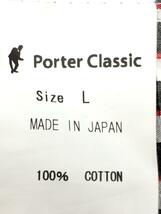 Porter Classic◆Roll Up Shirt/長袖シャツ/L/コットン/WHT/チェック_画像4