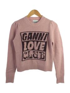 GANNI*Graphic Love Club Sweater/ sweater ( thick )/XS/ wool /PNK/2562