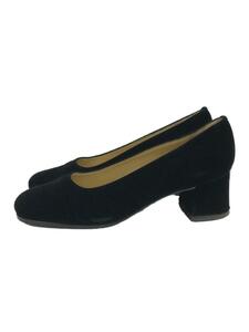 Pollini◆パンプス/37.5/BLK/ベロア